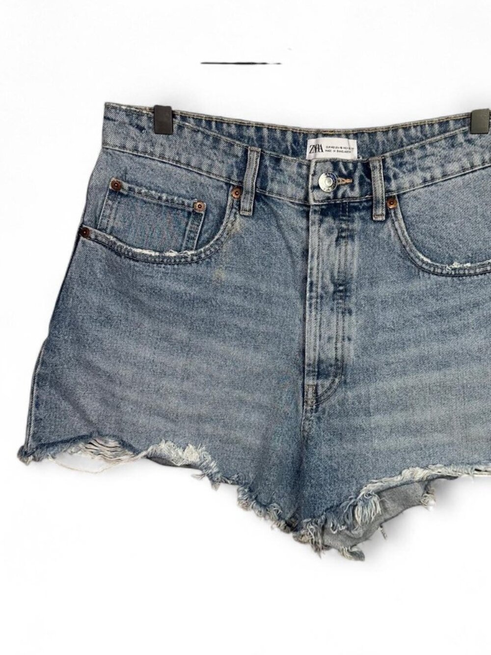 Zara Button Fly High Waisted Denim Shorts